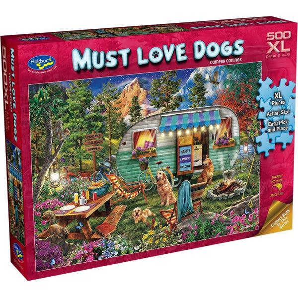 image1_500pc XL Must Love Dogs Camper Jigsaw Puzzle