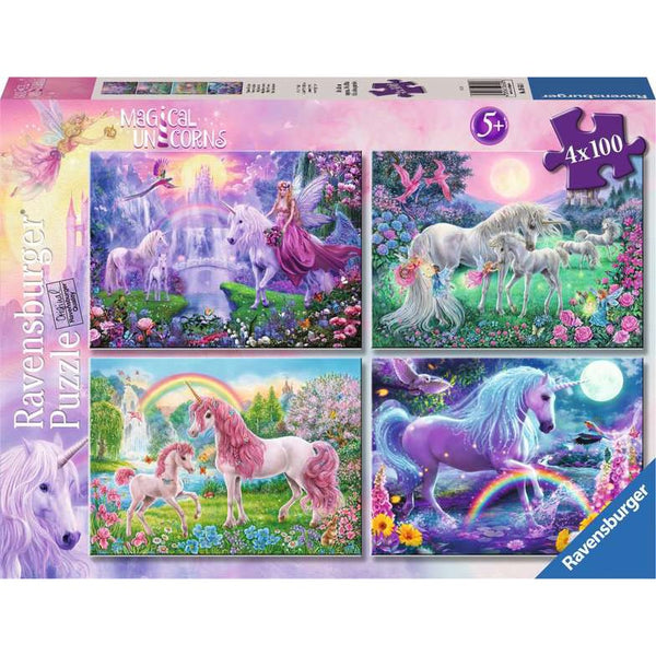 4x100pc Magical Unicorns Puzzle