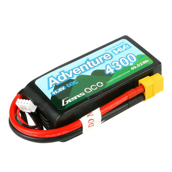 3S Adventure 4300mAh 11.4V 60C Soft Case HV LiPo Battery (XT60)