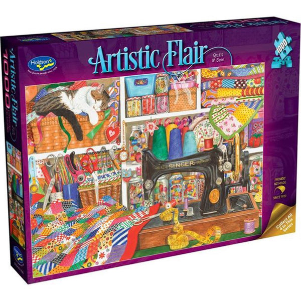 image1_1000pc Artistic Flair Quilt & Sew Jigsaw Puzzle