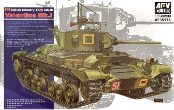 AF35178 1/35 British Infantry Tank Mk.III Valentine Mk.I Plastic Model Kit