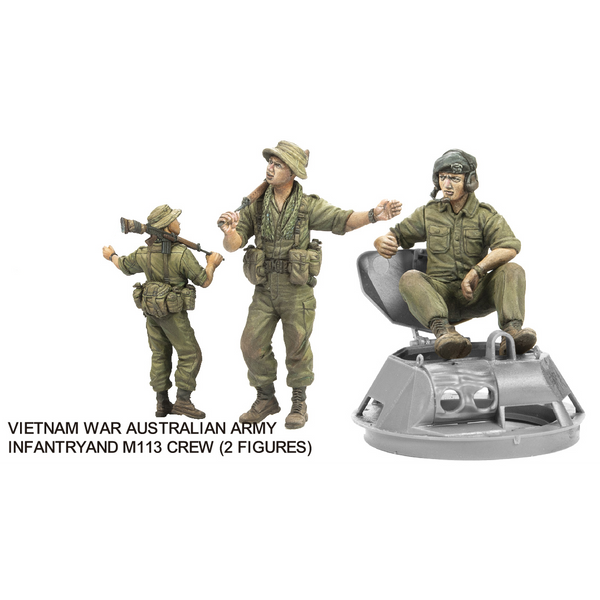 1/35 Australian Infantry and M113 crew Vietnam War Era2 figures Plastic Model Kit