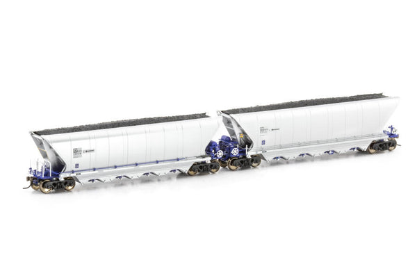 HO PHYH Coal Hopper Xstrata Rail Blue/Silver - 4 Car Pack