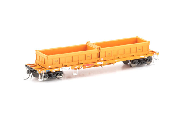 HO NQJX Container Wagon with Spoil Bins RailCorp Orange - 4 Car Pack