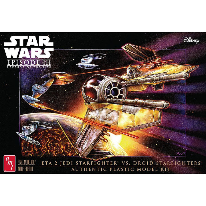 image1_1/48 Star Wars: The Phantom Menace Jedi Starfighter vs Droid Fighters Plastic Model Kit