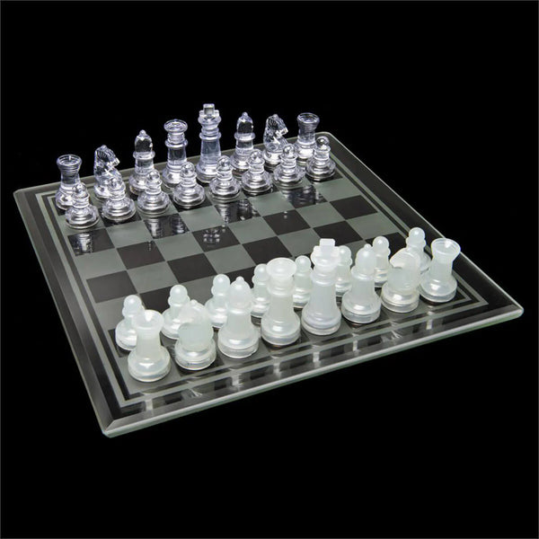 Classic Games Chess & Checkers with Glass Board