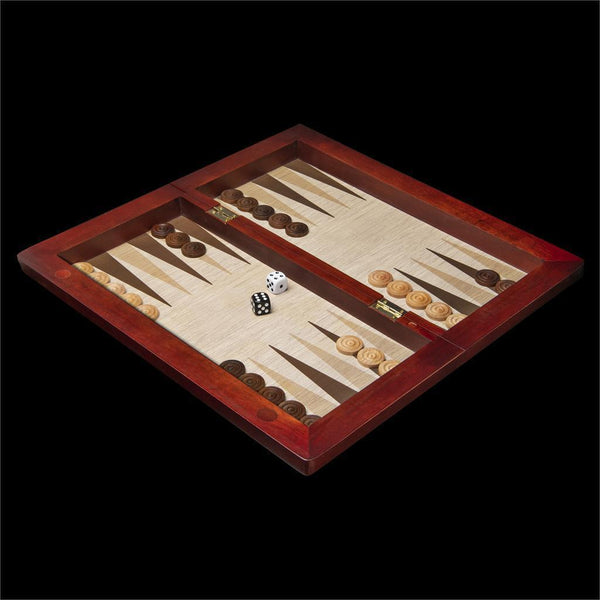 Classic Games 3in1 Wooden Chess, Checkers, and Backgammon Set