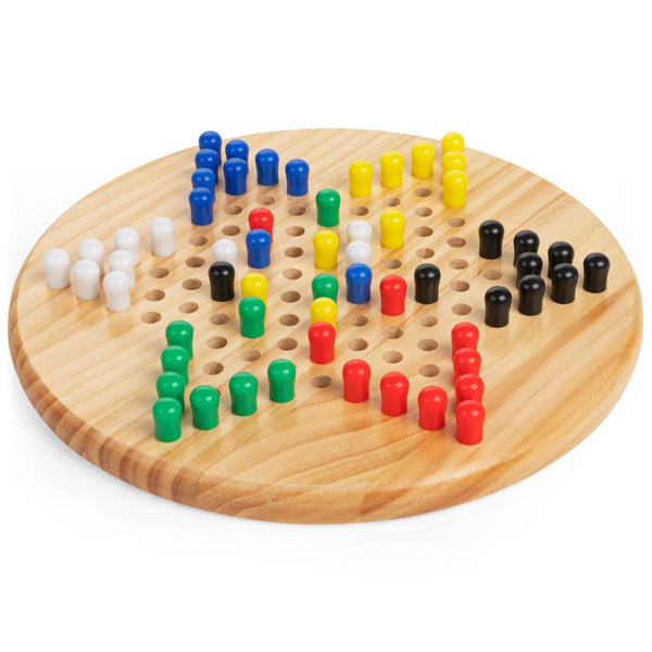 Classic Games 2in1 Wooden Chinese Checkers and Solitaire Set