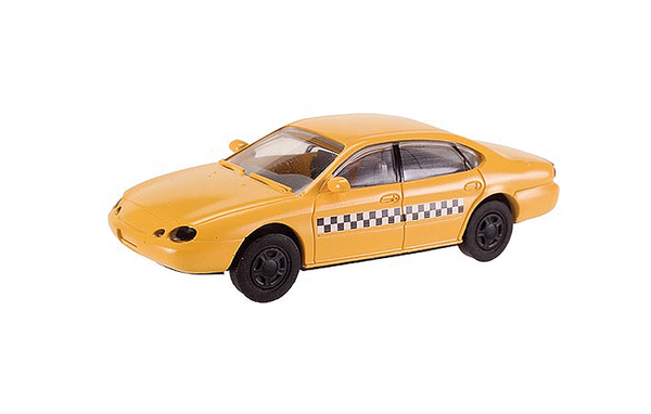 HO Ford Taurus Taxi (Yellow with Black and White Checkerboard)