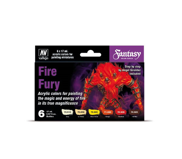 70243 Model Color Fire Fury Acrylic 6 Colour Paint Set