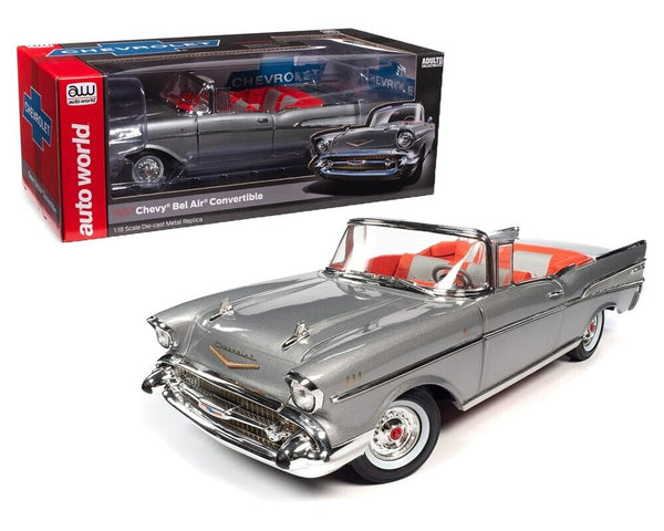 1/18 57 Chev Bel Air Convertible Silver