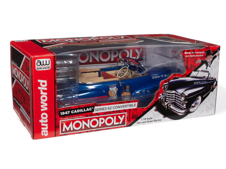 1/18 1947 Cadillac Series 62 Convertible with Mr. Monopoly Resin Figure_3