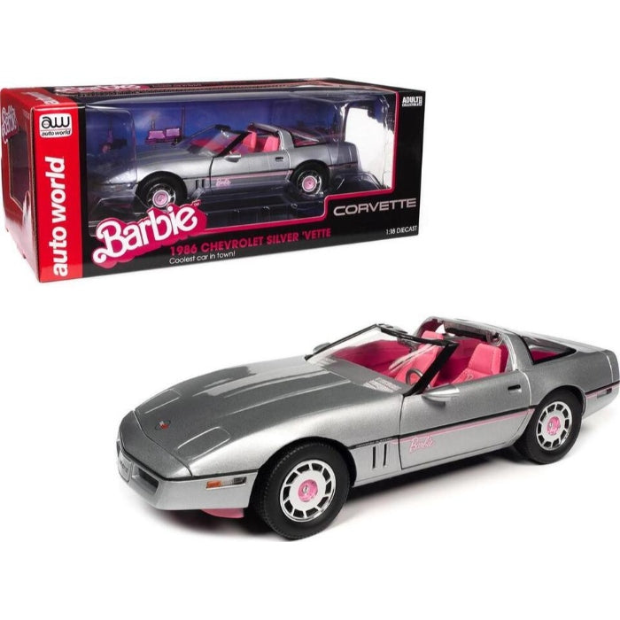 1/18 Barbie Silver/Pink 1986 Chevy Corvette