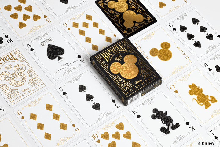 1pc Disney Black & Gold Mickey Playing Cards_4