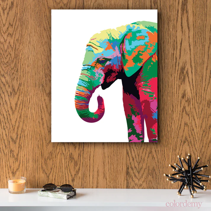 Paint by Numbers Kit: Colourful Elephant_3