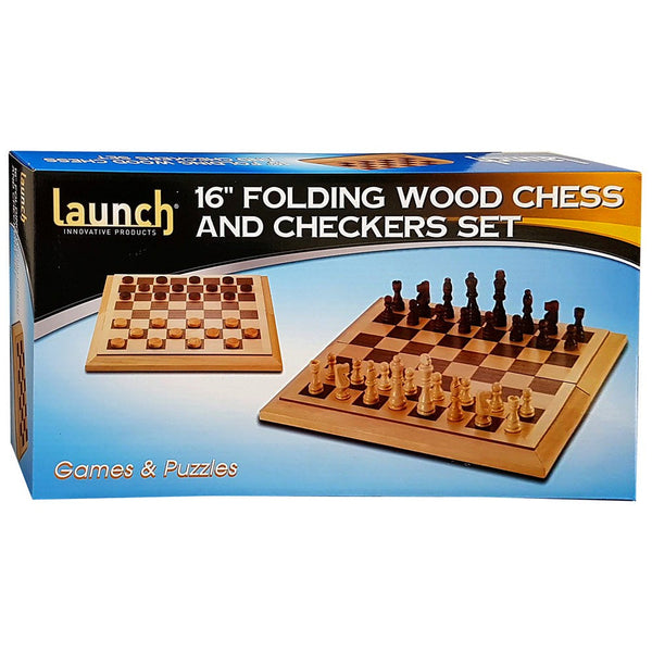 Chess & Checkers 16 Wood Folding