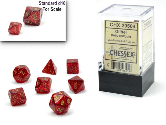 20504 Glitter Mini Ruby Red/Gold 7Die