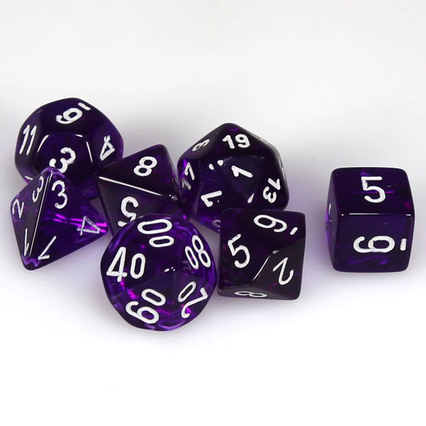 Translucent Purple/White 7Die Set