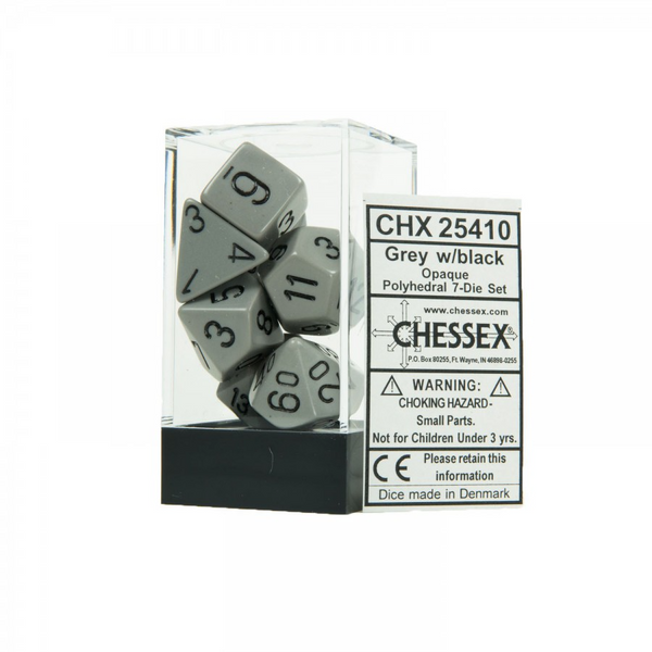 Opaque Polyhedral Dark Grey/Black 7-Die Set