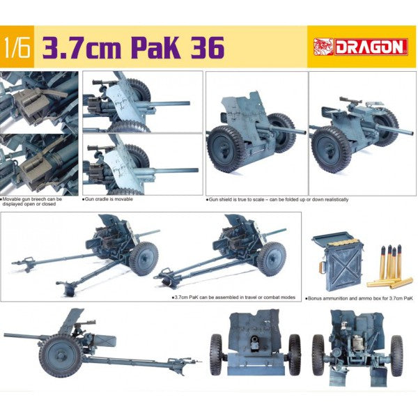 image1_1/6 3.7cm Pak 36 Plastic Model Kit