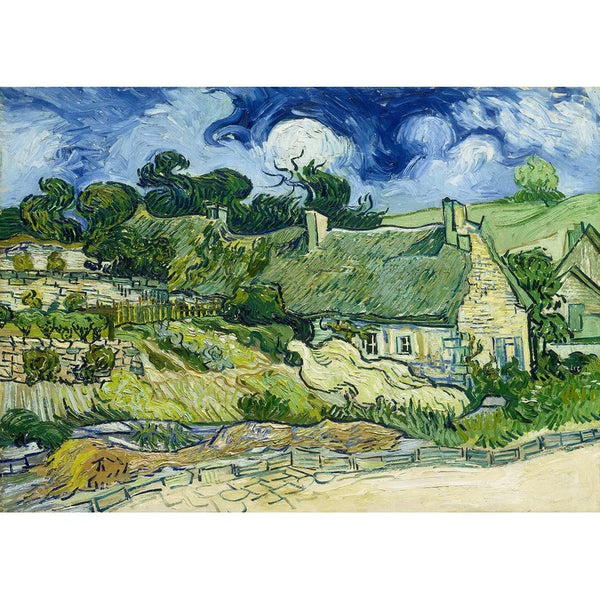 1000pc Vincent Van Gogh: Thatched Cottages at Cordeville Jigsaw Puzzle