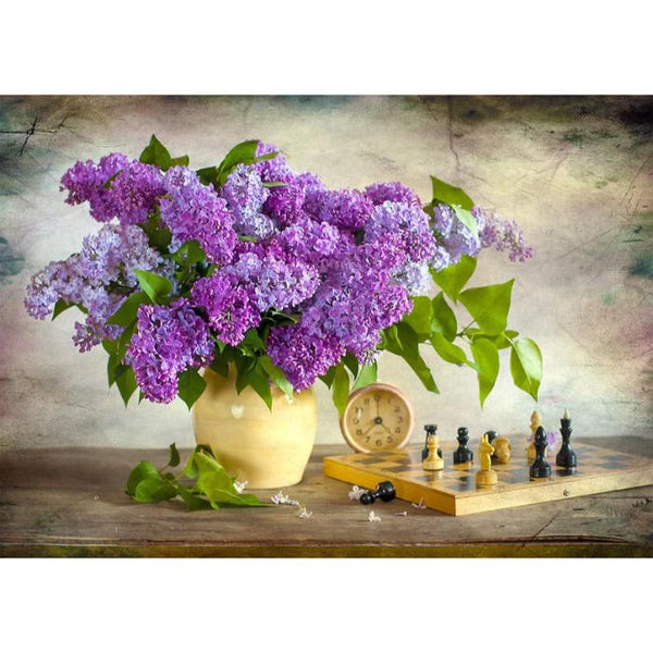 1000pc Lilac and Chess Jigsaw Puzzle