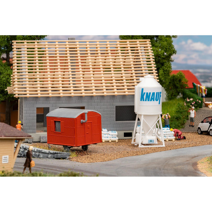 HO Plaster Silo and Construction Trailer_2