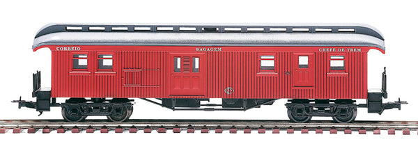 HO Wooden Clerestory Baggage Car Burgundy Santa FE