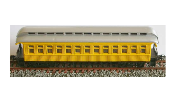 HO Wooden Clerestory 1st Class Car Yellow