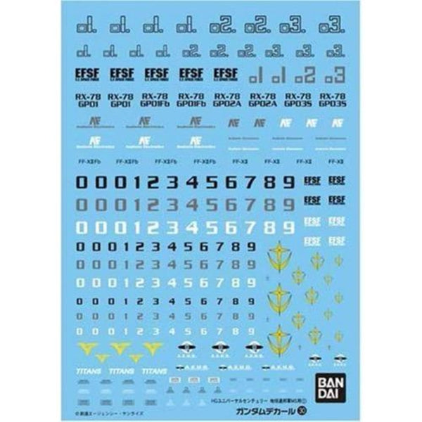 GUNDAM DECAL 30 HGUC MULTIUSE EARTH FEDERATION 1