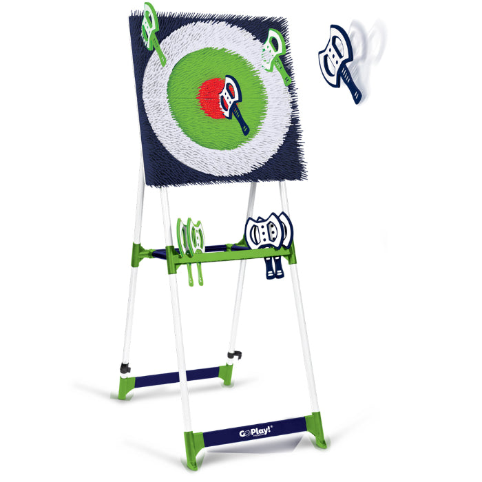 image2_Go Play! Premium Axe Throw Metal frame with 8x Safety Axes