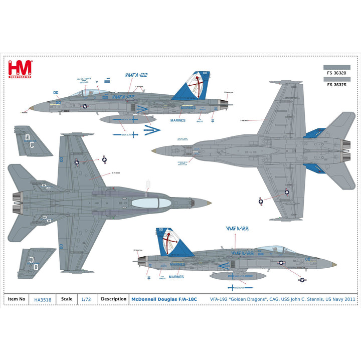 1/72 F/A18C Hornet 164270 VMFA122 Crusaders Iwakuni AB May 2016_15