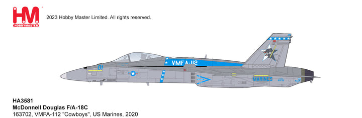 1/72 McDonnell Douglas F/A-18C 163702 VMFA-112 "Cowboys" US Marines 2020_2