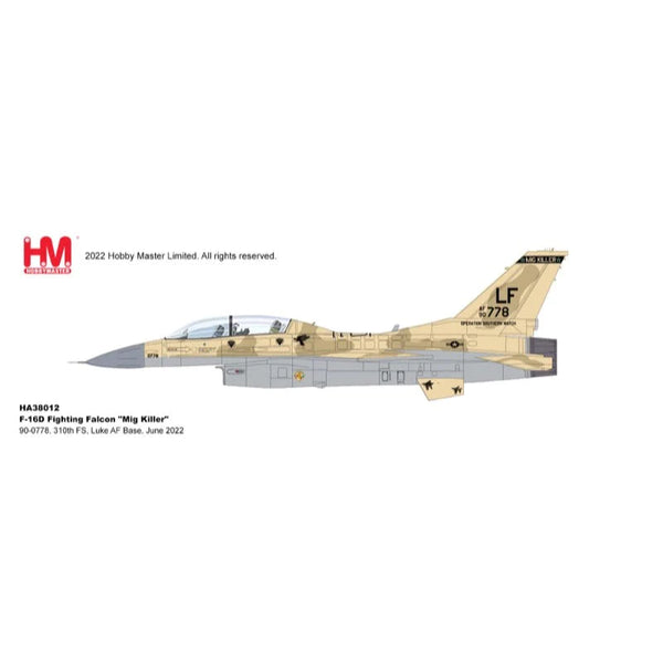 1/72 F16D Fighting Falcon Mig killer 900778 319th FS Luke AF Base june 2022