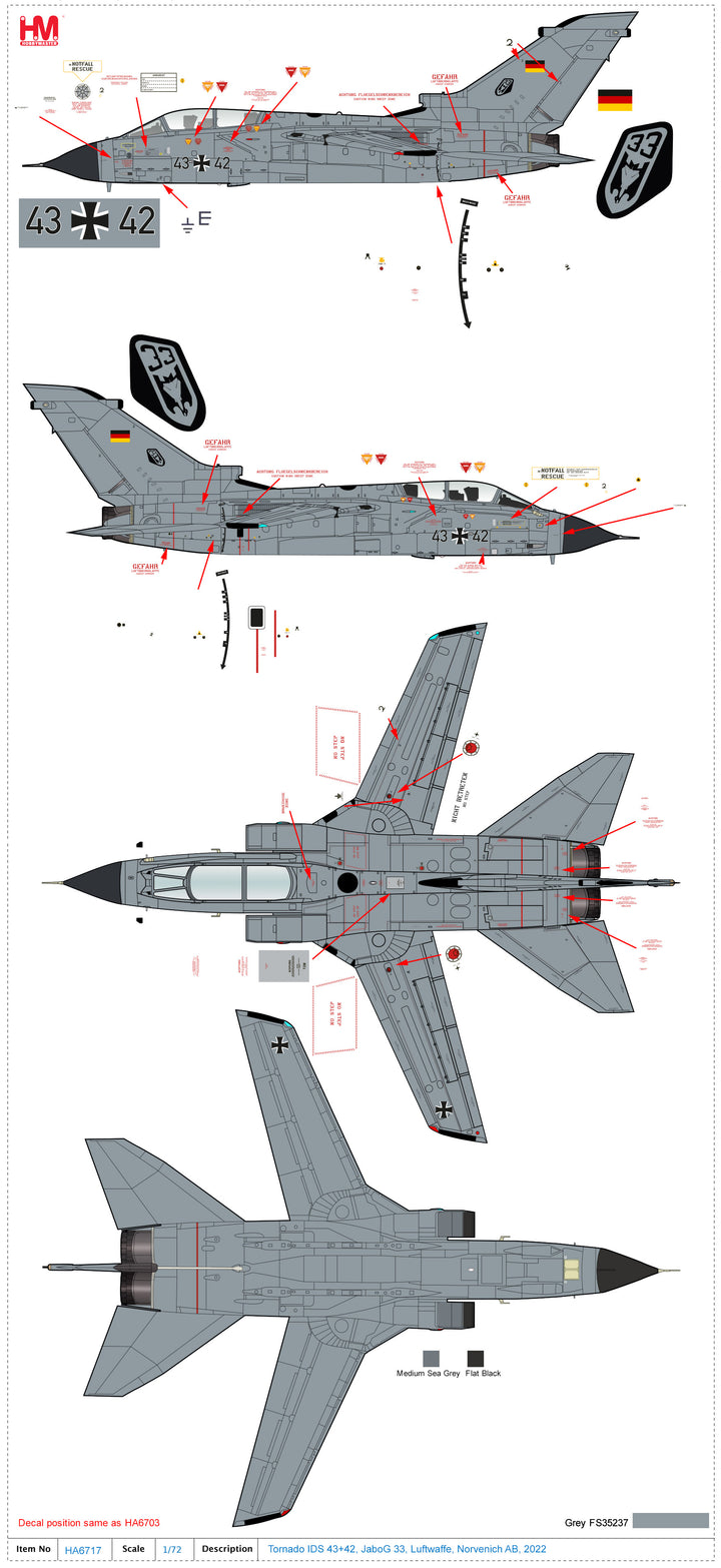 1/72 Tornado IDS 43+42 JaboG 33 Luftwaffe Norvenich AB 2022_1