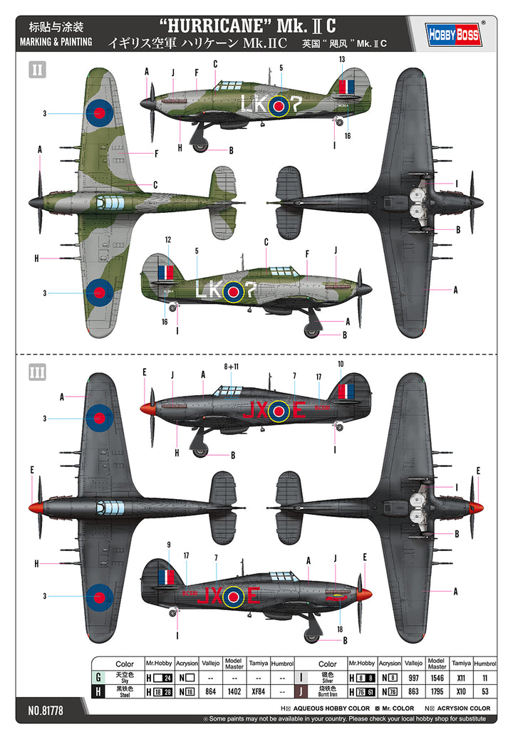 1/48 Hawker Hurricane Mk.II C Plastic Model Kit_5