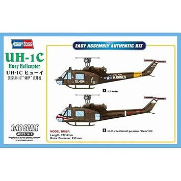 1/48 UH-1C Huey Helicopter Plastic Model Kit