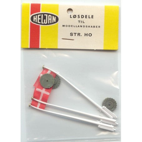 HO 3 Flagpoles In Bag Kit