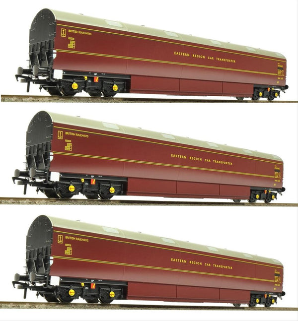 OO Eastern Region Car Transport Pack of 3 BR Lined Maroon E9628