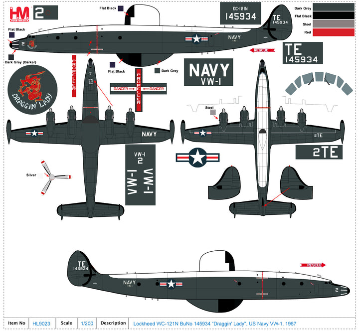 1/200 Lockheed WC-121N BuNo 145934 'Draggin' Lady' US Navy VW-1 1967_8