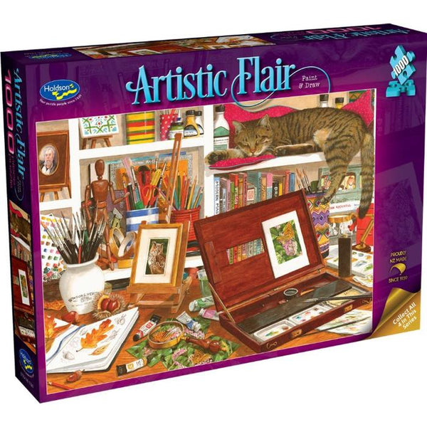 1000pc Artistic Flair Paint & Draw Jigsaw Puzzle