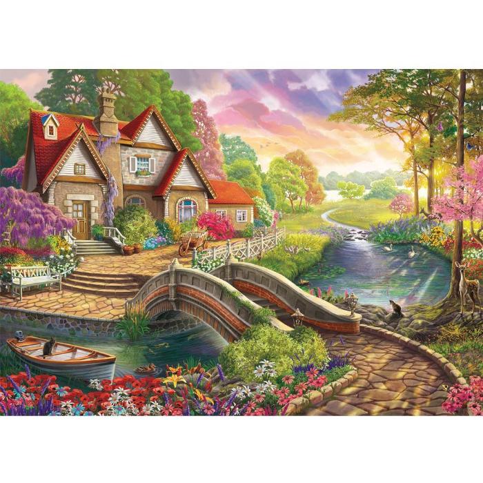 1000pc Water's Edge 2 River Cottage Jigsaw Puzzle