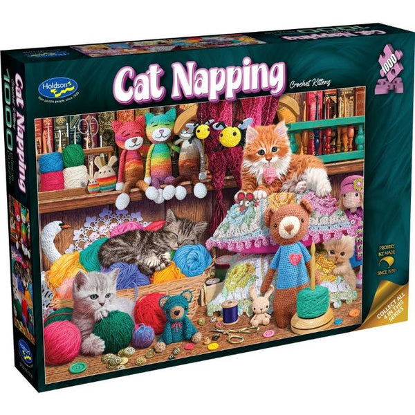 1000pc Cat Napping Crochet Kittens Jigsaw Puzzle