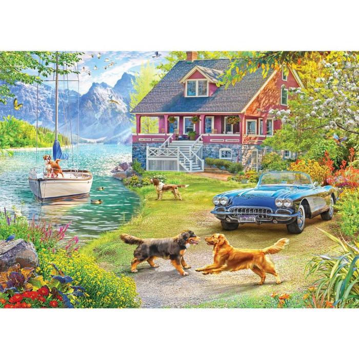 1000pc Road Less Travelled Lake House Jigsaw Puzzle