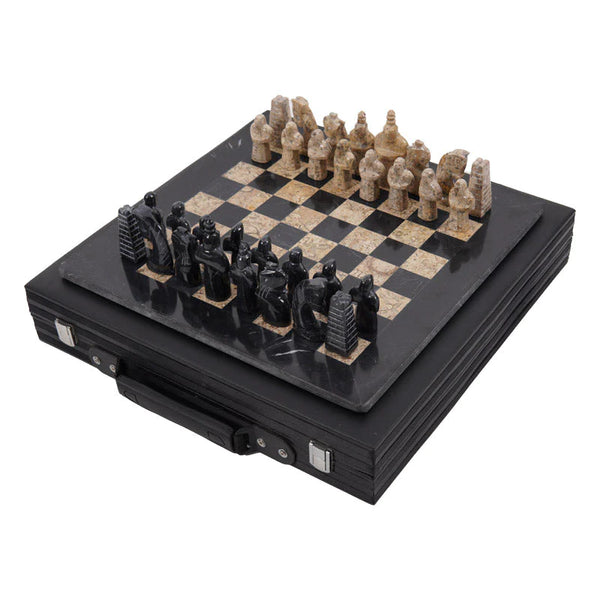 38cm Special Edition Chess Set - Black & Coral