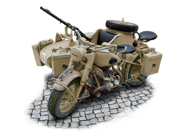 1/9 German Military Motorcycle With Sidecar