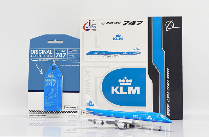 1/400 KLM B747-400 PH-BFG "100" (with Limited Edition Aviationtag) (Flaps Down)_2