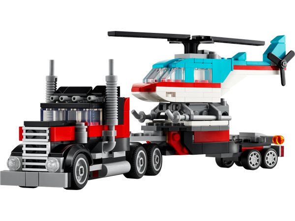 Flatbed Truck with Helicopter_1