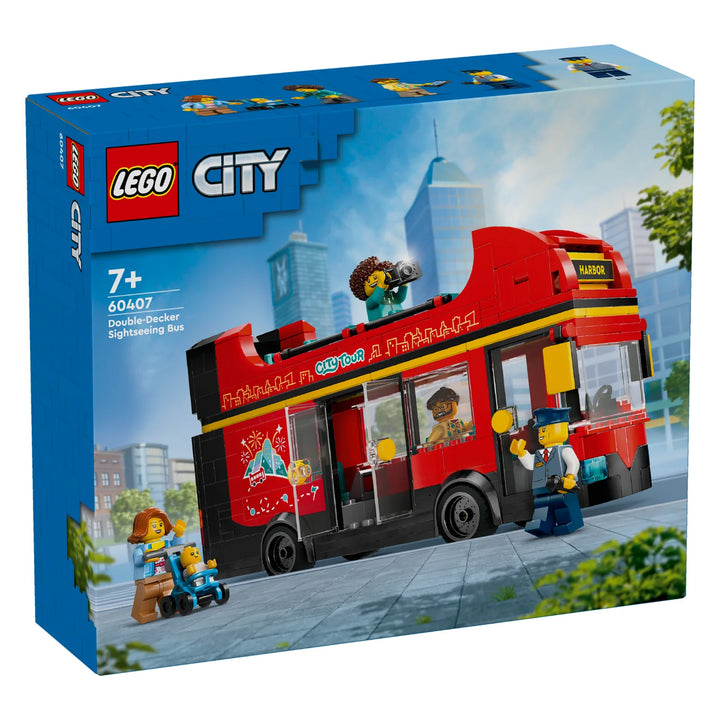 City Red Double-Decker Sightseeing Bus