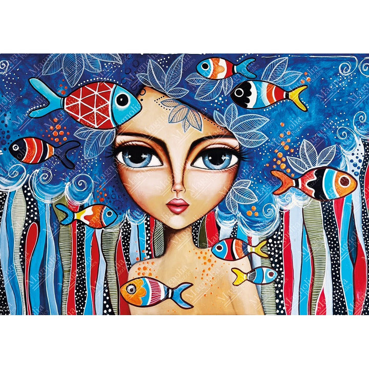 1000pc Lady with Fish Romi Lerda Special Edition Jigsaw Puzzle_1